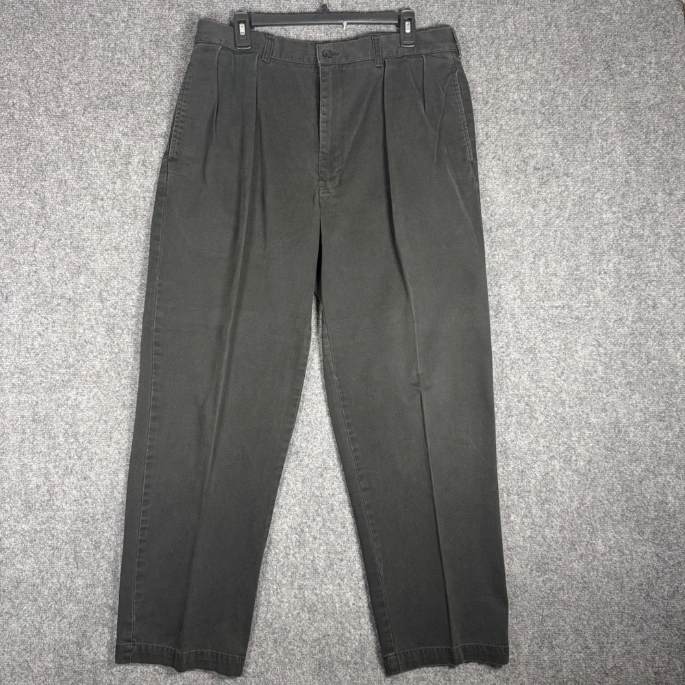 Vintage Polo Ralph Lauren Andrew Pant Mens 36x30 Black Double Pleated Trousers